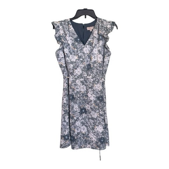 Floral V-Neck Ruffle Sleeve Dress - Picture 1 of 4